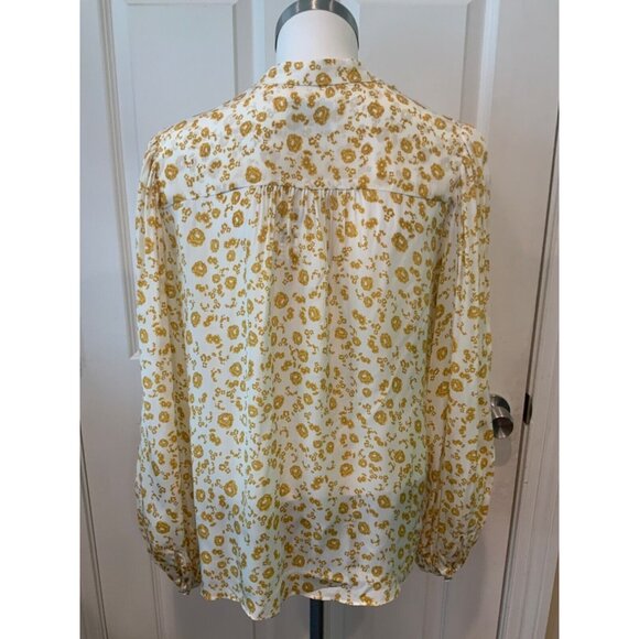 Gilner Farrar White & Gold Rosebud Floral Madison Top $220 Size S, NWT! - Picture 6 of 9